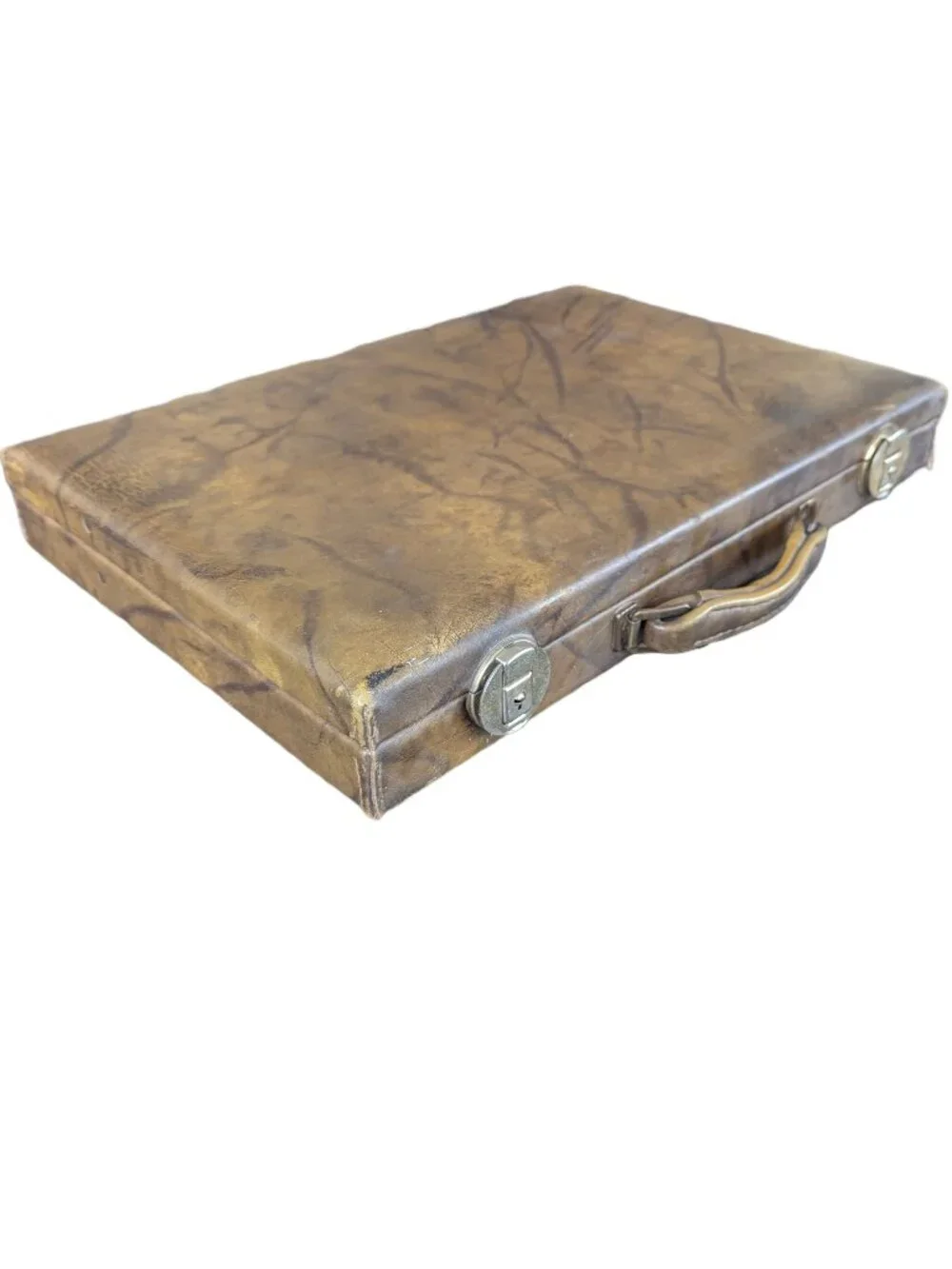 Vintage Faux Leather Locking Briefcase